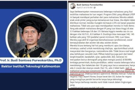 Rektor ITK Prof Budi Purwokartiko Sel Aktif Islamofobia?